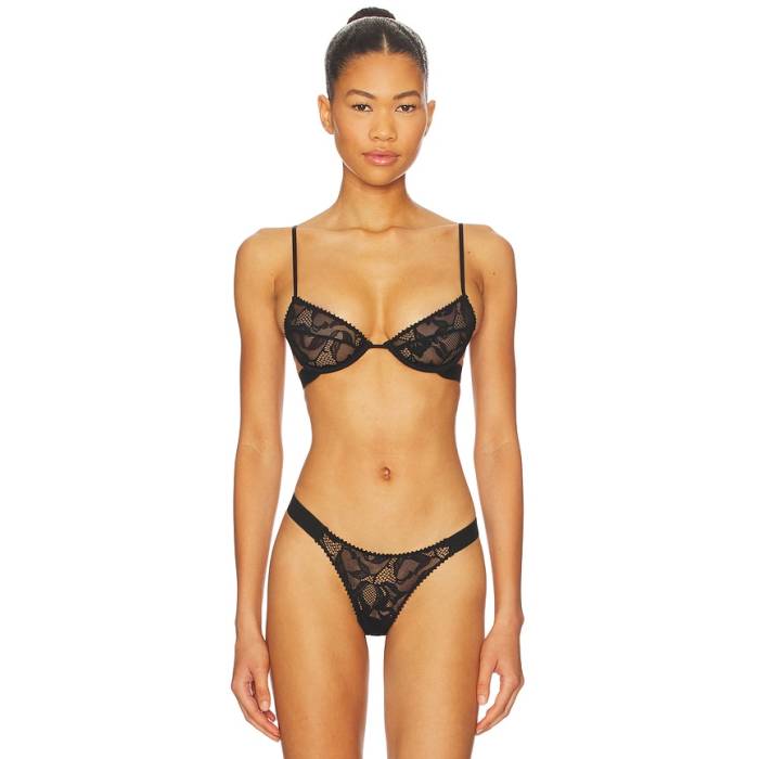 キキ ド モンパルナス Kiki De Montparnasse 【 Sophie Stretch Lace Demi Bra Women Black 】 レディース 黒いこと 黒いこと