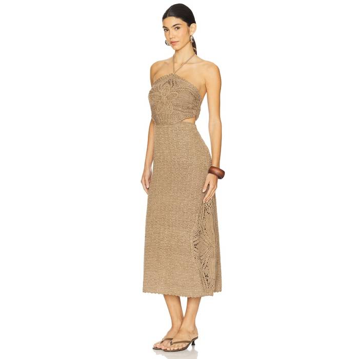 Amur 【 Clara Knit Midi Dress Women Sand Dune 】 ニット ドレス レディース 砂色・サンド｜スニケス