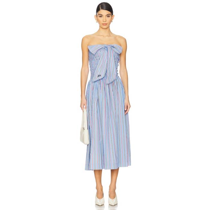 Damson Madder 【 Mia Midi Dress Women Bold Blue Stripe 】 ドレス レディース 青色 ブルー Stripe ストライプ｜スニケス