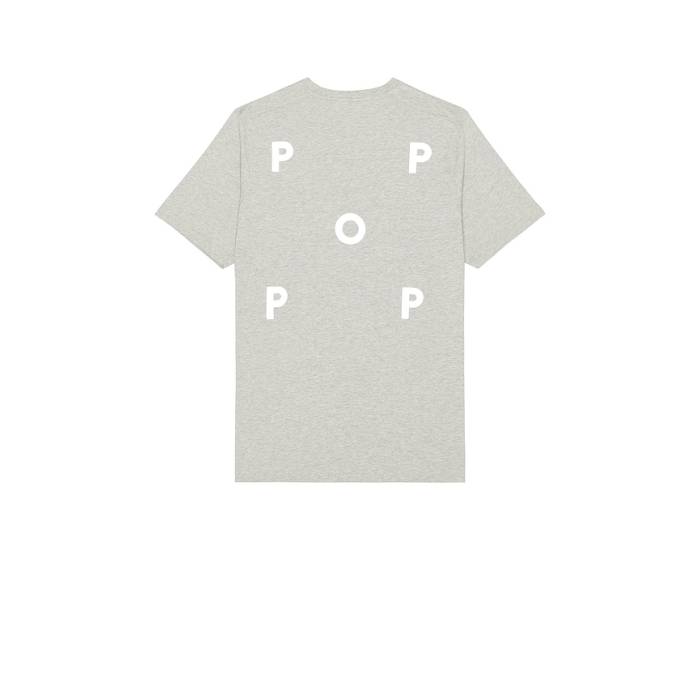 ポップトレーディングカンパニー Pop Trading Company 【 Reflective Logo T-Shirt Men Grey Heather 】 ロゴ Tシャツ メンズ 灰色 グレー heather ヘザー