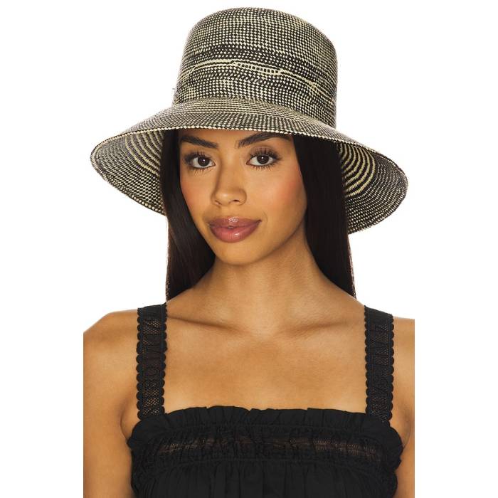 ブリクストン Brixton 【 Lopez Panama Straw Bucket Hat Women Catalina Sand &Amp; Black 】 レディース 砂色・サンド 黒色 ブラック|スニケス