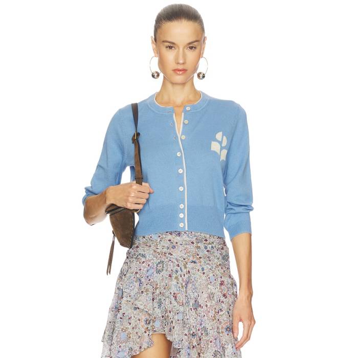 Isabel Marant Etoile 【 Lona Cardigan Women Dusky Blue \u0026Amp; Light Grey 】 ジレー レディース 青碧 青碧 薄墨色 薄墨色