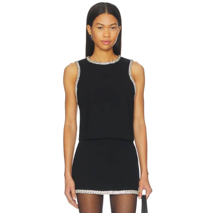 アリスアンドオリビア Alice + Olivia 【 Amal Boxy Tank Women Black 】 タンクトップ レディース 黒色 ブラック|スニケス
