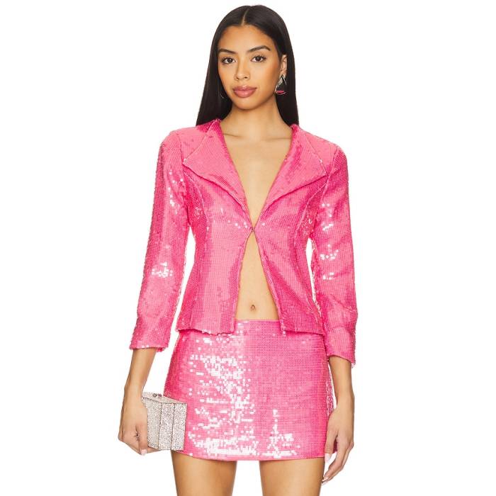 Rezek Studio 【 Sequin Top Women Pink 】 レディース pink サクラ色