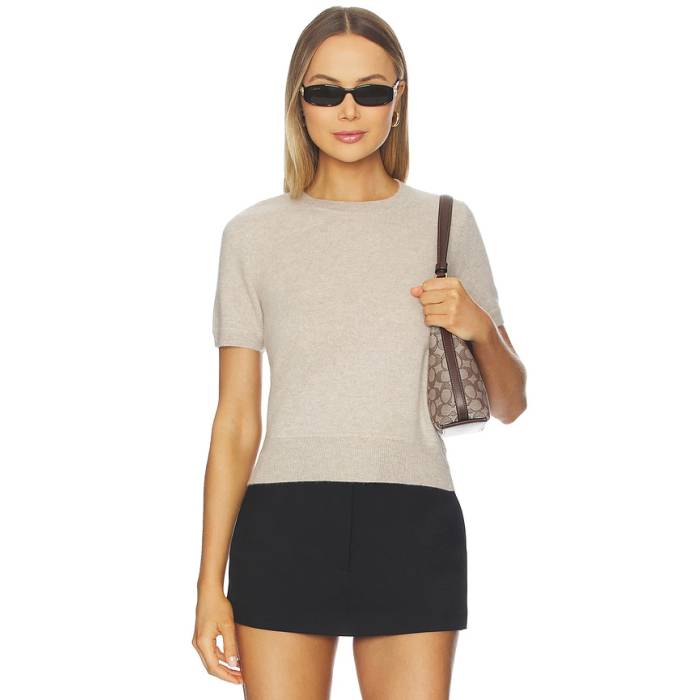 Naadam 【 Cashmere Short Sleeve Cropped Pullover Women Oat 】 Sleeve スリーブ レディース｜スニケス