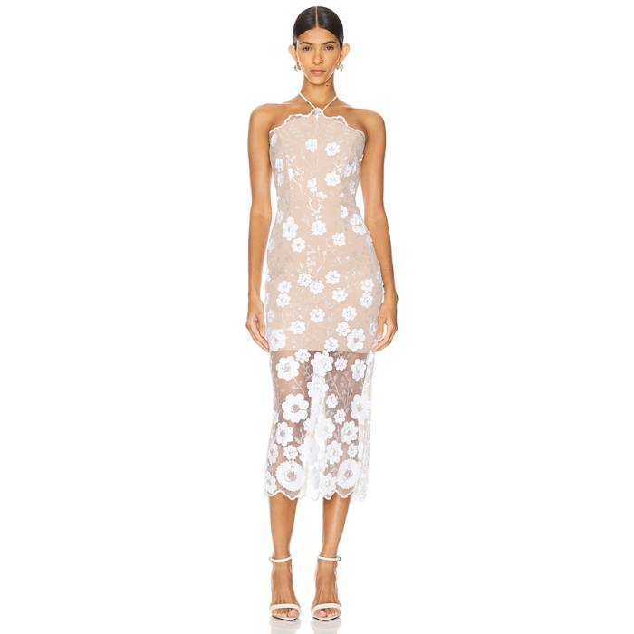 Elliatt 【 Elodie Midi Dress Women Ivory \u0026Amp; Nude 】 御召しもの レディース 象牙色
