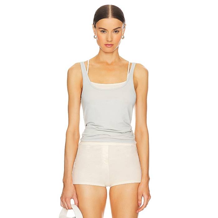 Grlfrnd 【 Layering Jersey Tank Set Women Grey \u0026Amp; Birch Beige 】 ティーシャツ 貯蔵タンクとっ始め レディース 薄墨色 薄墨色 ベージュ