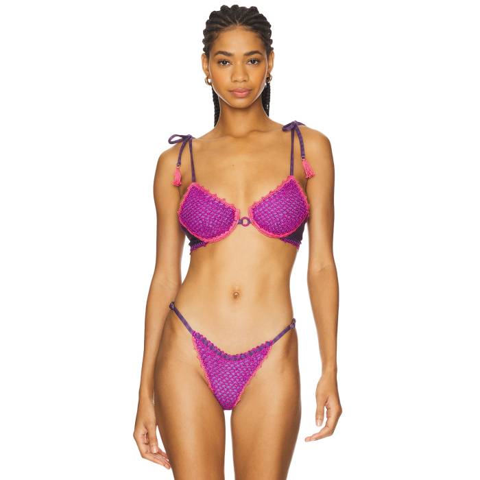 Capittana 【 Stephanie Bikini Top Women Purple 】 レディースファッション 水着 レディース Purple 紫・パープル