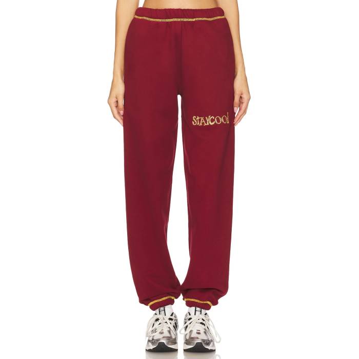 Stay Cool 【 Star Sweatpant Unisex Maroon 】 レディースファッション ボトムス パンツ ユニセックス マルーン