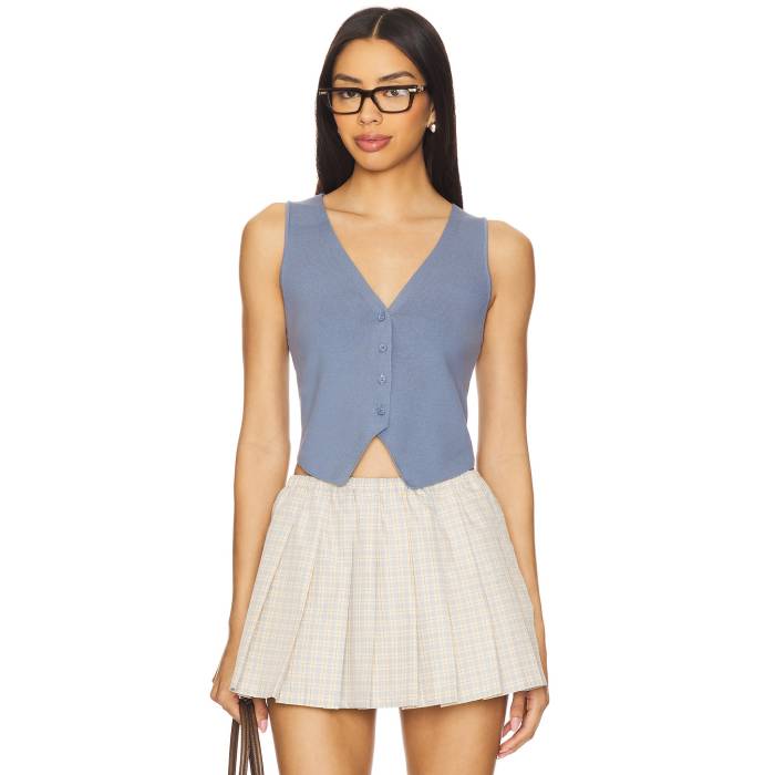 Lovers And Friends 【 Jada Vest Women Slate Blue 】 ベスト レディースファッション トップス カーディガン ボレロ レディース 青色 ブルー
