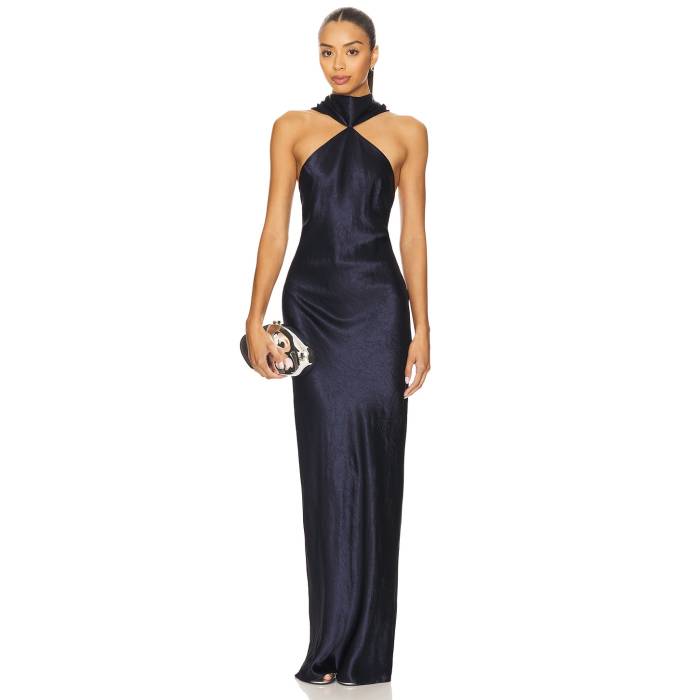 アマンダアプリチャード Amanda Uprichard 【 Ashton Maxi Dress Women Navy 】 御召しもの レディース 紺色 米国海軍