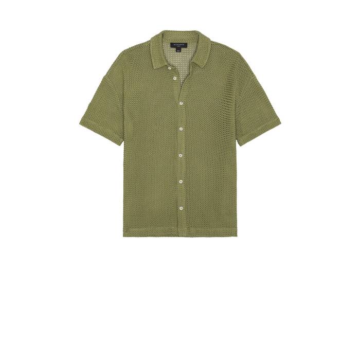 オールセインツ Allsaints 【 Munroe Button Down Shirt Men Eden Green 】 ダウン メンズファッション トップス カジュアルシャツ メンズ green 緑・グリーン
