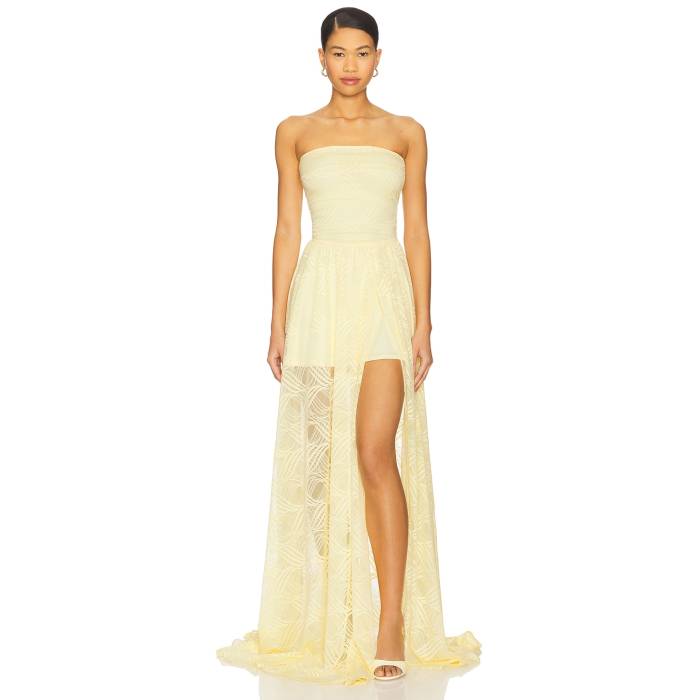 Ow Collection 【 X Revolve Cleo Maxi Dress Women Butter Yellow 】 ドレス レディース yellow 黄色・イエロー|スニケス