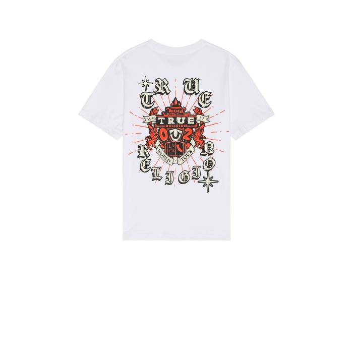 トゥルーレリジョン True Religion 【 Shining Crest Tee Men Optic White 】 Tシャツ メンズ 白色 ホワイト