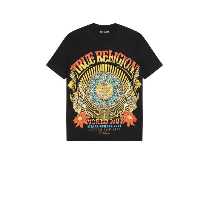 トゥルーレリジョン True Religion 【 Short Sleeve Rock N Roll Tee Men Jet Black 】 Sleeve スリーブ Tシャツ メンズファッション トップス Tシャツ カットソー メンズ 黒色 ブラック
