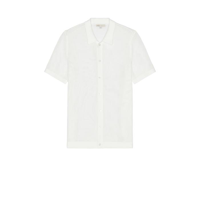オニア Onia 【 Crochet Knit Button Up Shirt Men White 】 ニット メンズ 白色 ホワイト｜スニケス