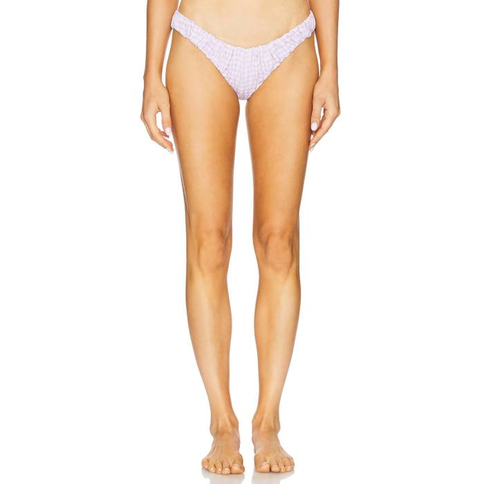 Caroline Constas 【 Dorit Bikini Bottom Women Mauve & Ivory Gingham 】 ズボン ボトムス レディースファッション 水着 レディース アイボリー