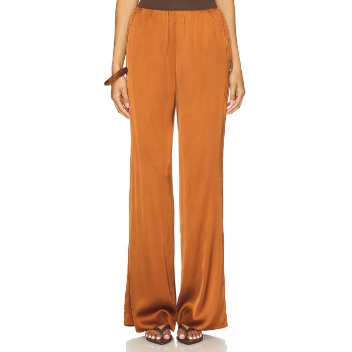 好ましいアメリカン Good American 【 Satin Pull-On Pants Women Copper004 】 繻子 レディース