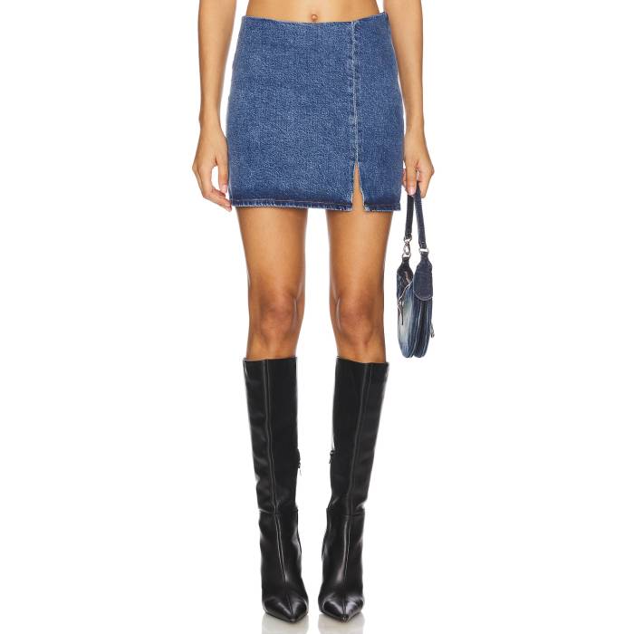 グッドアメリカン Good American 【 Denim Mini Skirt Women Indigo771 】 デニム レディースファッション ボトムス スカート レディース
