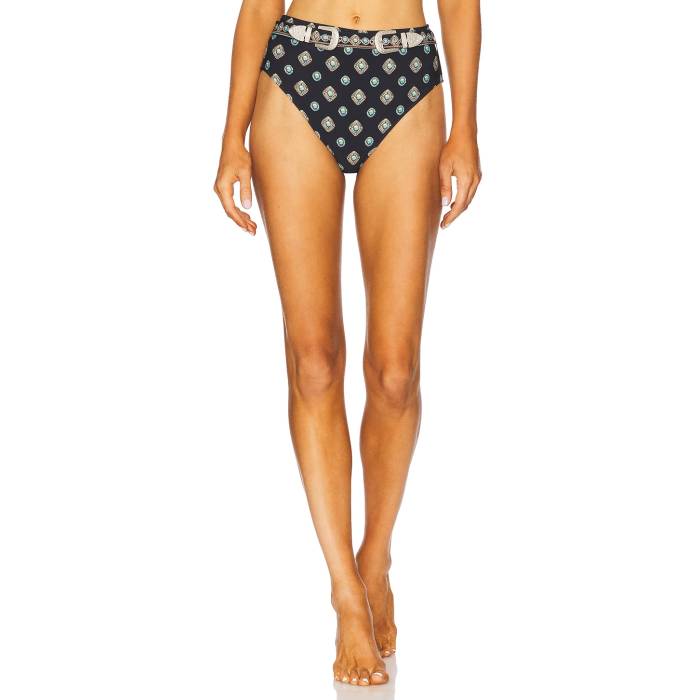 L'agence 【 Vanessa High Waisted Bikini Bottom Women Black 】 ハイ ズボン ボトムス レディースファッション 水着 レディース 黒色 ブラック