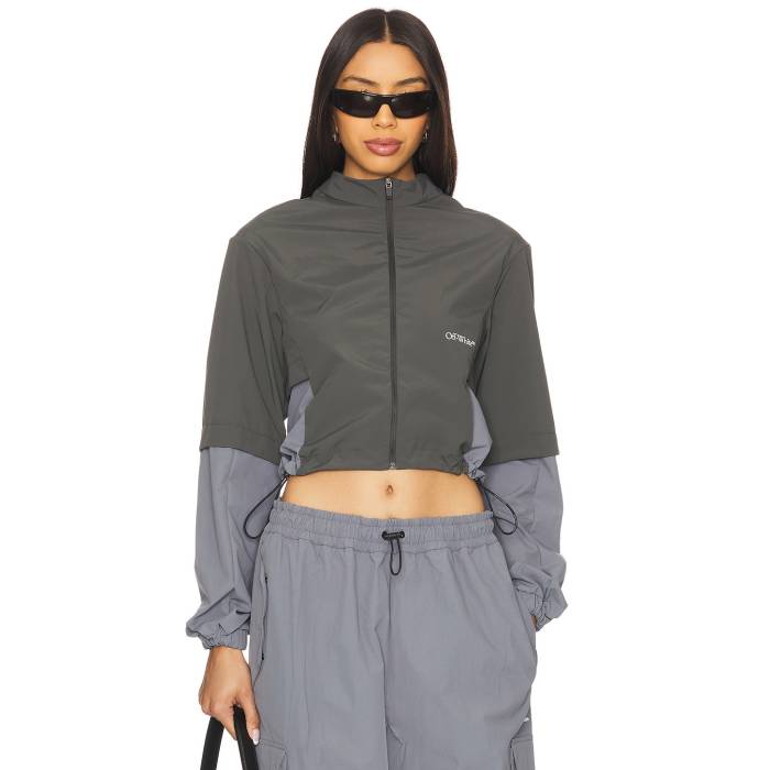 オフホワイト Off-White 【 Off Parachute Jacket Women Dark Grey 】 Jacket ジャケット レディースファッション コート ジャケット レディース 灰色 グレー