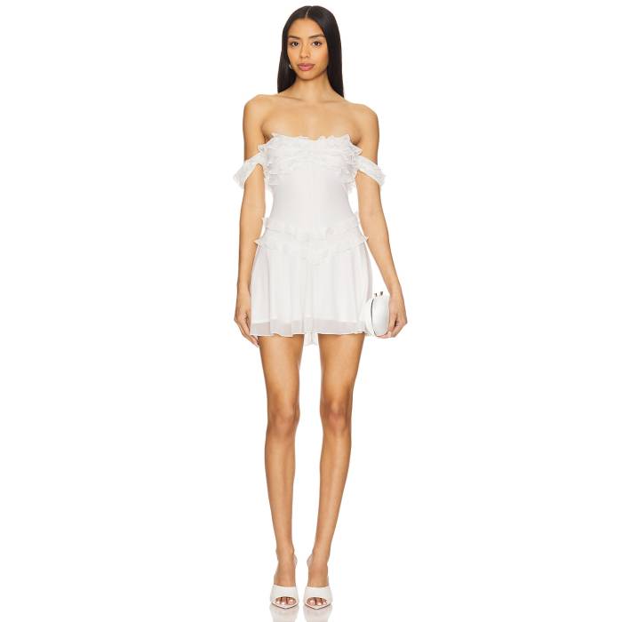 Majorelle 【 Charrisse Mini Dress Women White 】 お召しもの レディース 白いこと 白いこと ドレス-レディースファッション