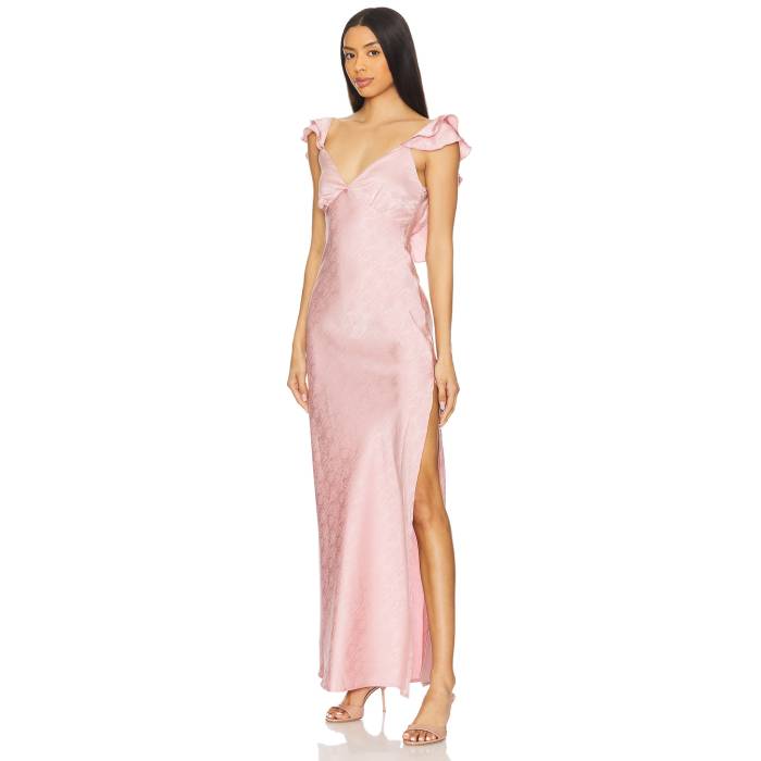 More To Come 【 Becky Ruffle Maxi Dress Women Dusty Pink 】 お召しもの レディース pink サクラ色