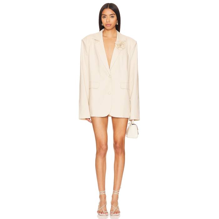 Lovers And Friends 【 Women Beige Neutral 】 X Anja Dujakovi・ス・ス Rain Blazer レディースファッション コート ジャケット レディース ベージュ