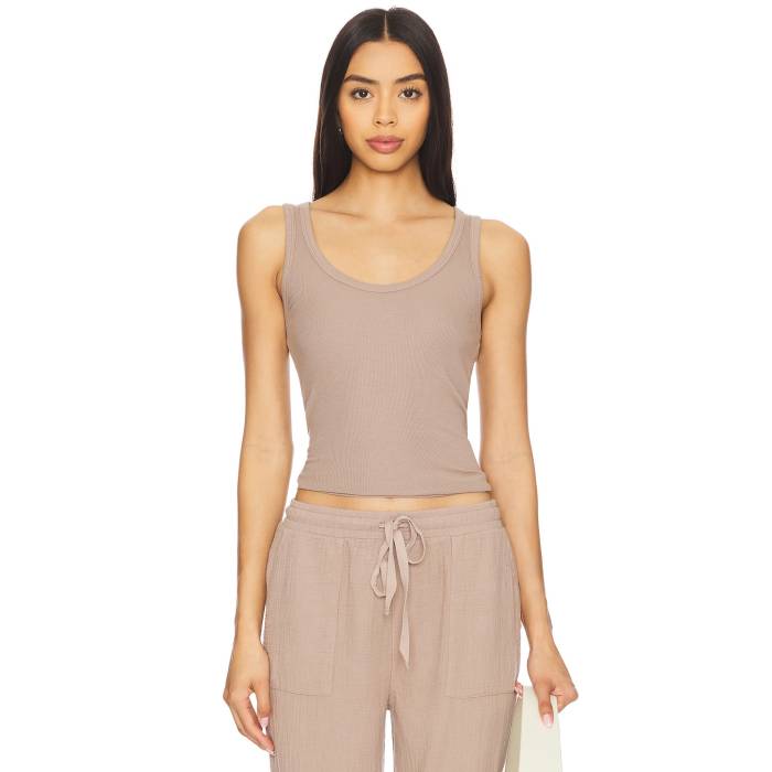 Bobi 【 Rib Tank Women Mushroom 】 タンクトップ レディースファッション トップス タンクトップ レディース