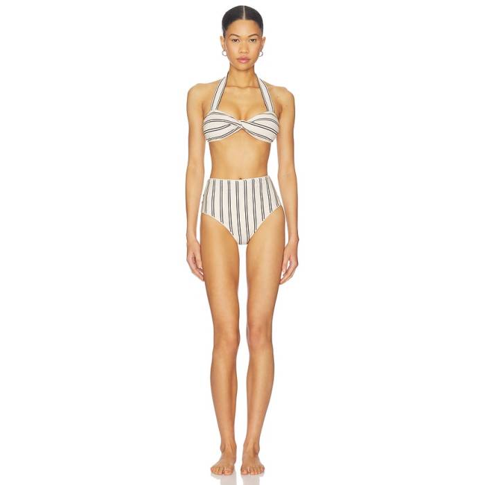ジマーマン Zimmermann 【 Daylight Twist Knit Bikini Set Women Cream \u0026Amp; Black 】 編み物 レディース 皮膚軟化剤 黒いこと 黒いこと
