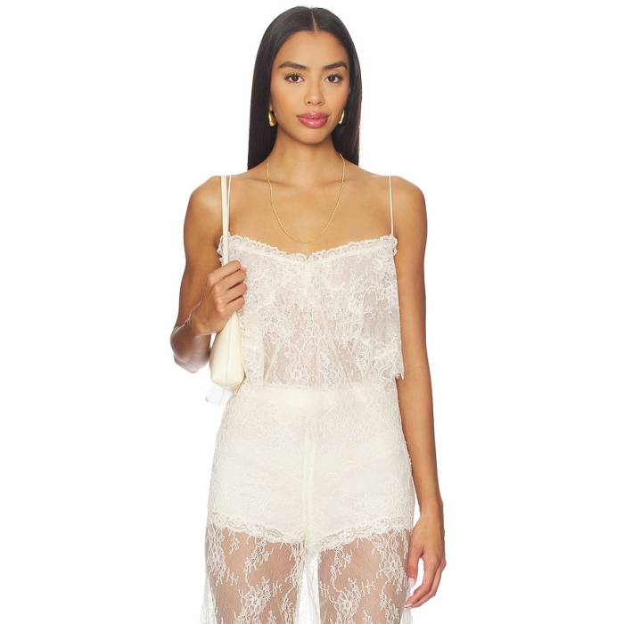 Loveshackfancy 【 Zhanya Top Women Ivory 】 レディース 象牙色