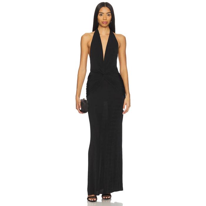 Seroya 【 Mada Maxi Dress Women Black 】 御召しもの レディース 黒いこと 黒いこと