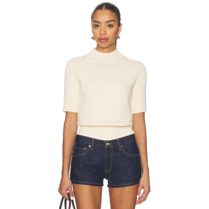 Lovers And Friends 【 Katt Short Sleeve Sweater Women Cream 】 Sleeve 衣袂 調教師 レディース 皮膚軟化剤
