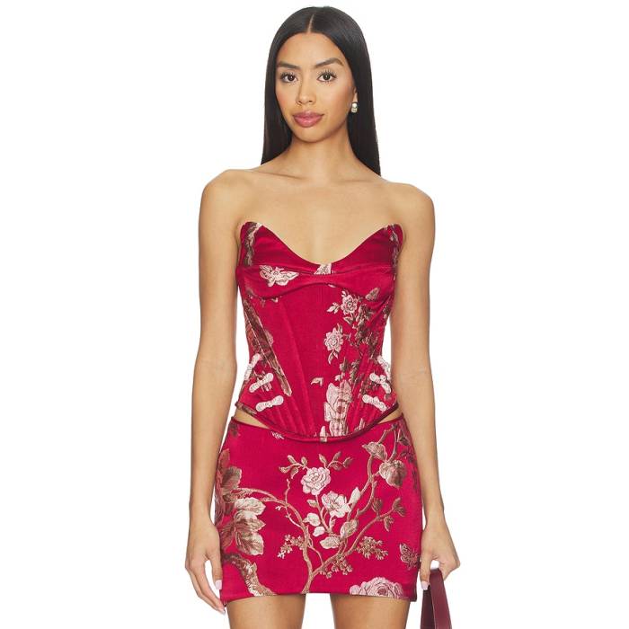 Sau Lee 【 Nico Strapless Top Women Red Sangria 】 レディース Red 赤・赤いこと