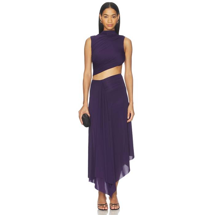 Bec + Bridge 【 Leilah Drape Midi Dress Women Deep Violet 】 御召しもの レディース ディープ 紫・相撲取り草
