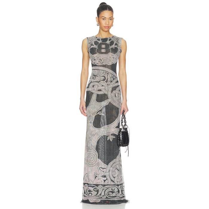 Ottolinger 【 Mesh Maxi Gown Women Black 】 レディース 黒いこと 黒いこと