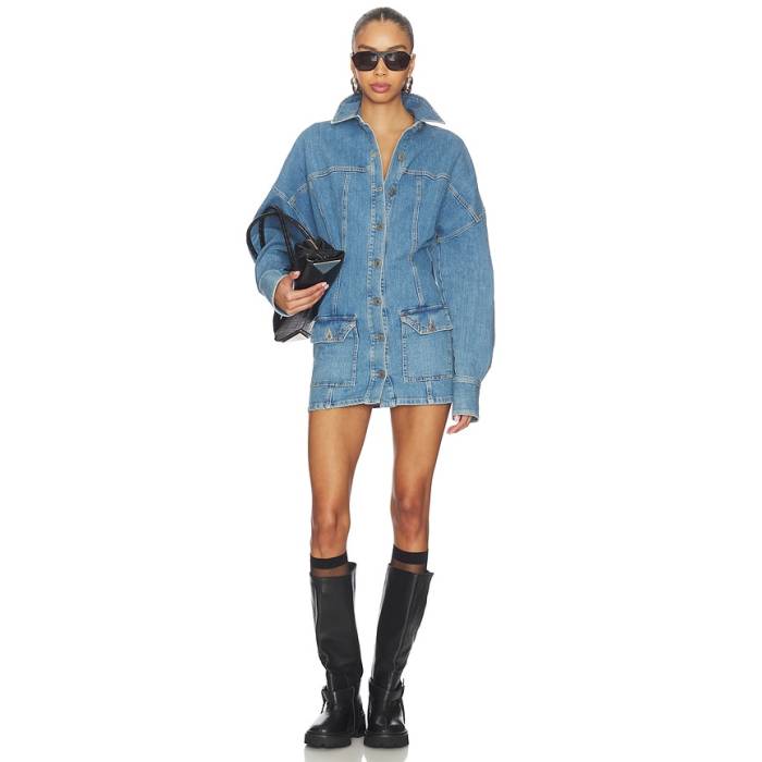 ジ・アティコ The Attico 【 Denim Shirt Mini Dress Women Sky Blue 】 ジーンズ お召しもの レディース 天の原 青み 青色