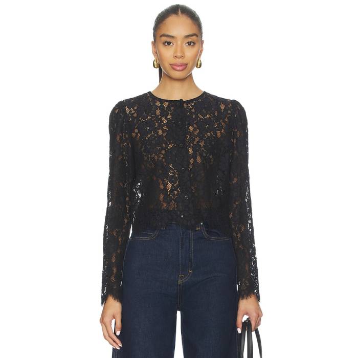 ひな形 Frame 【 Lace Blouse Women Black 】 レディース 黒いこと 黒いこと