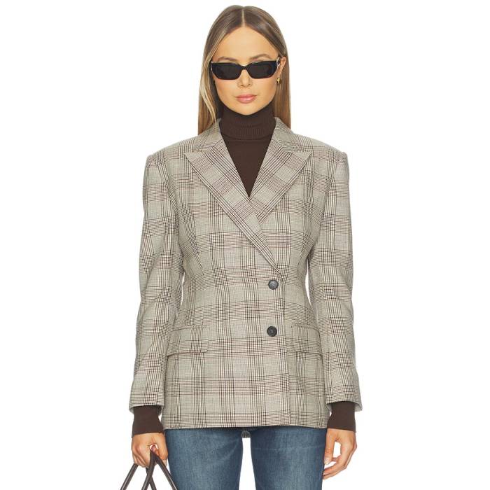 Anine Bing 【 Aretha Blazer Women Brown Plaid 】 ブレイザー レディース 赤銅色 赤銅色