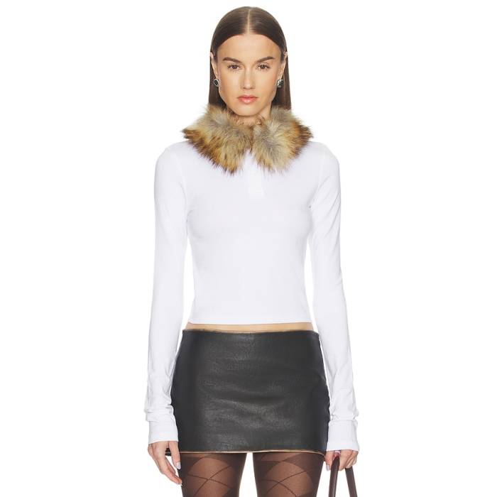We11Done 【 Faux Fur Collar T-Shirt Women White 】 ティーシャツ レディース 白いこと 白いこと