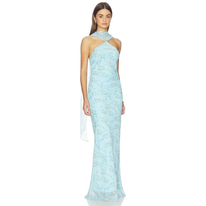 アマンダアプリチャード Amanda Uprichard 【 Ashton Maxi Dress Women Pacific 】 御召しもの レディース パシフィック