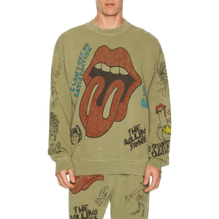Madeworn 【 Rolling Stones Sketch Classic Crew Sweatshirt Men Fatigue 】 古典派音楽 労働者の一団 汗水 調教師 メンズ
