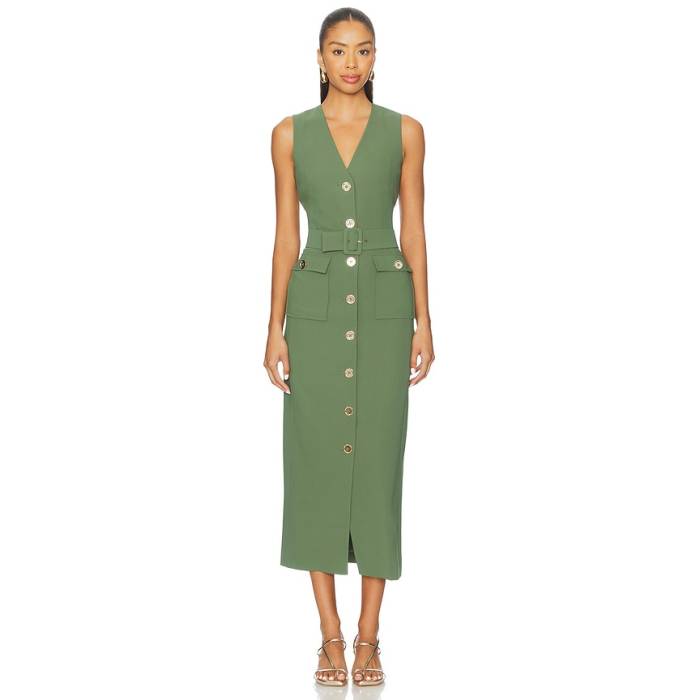 アマンダアプリチャード Amanda Uprichard 【 X Revolve Sonata Dress Women Fern 】 お召しもの レディース レディースファッション-ドレス