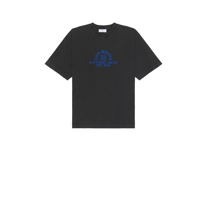 オフホワイト Off-White 【 Washed Est 13 Skate T-Shirt Men Black &Amp; Nautic 】 13 サーティーン Skate スケート Tシャツ メンズ 黒色 ブラック｜スニケス