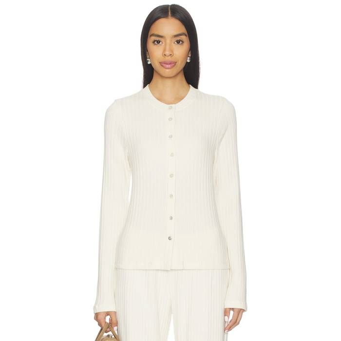 Donni. 【 The Sweater Rib Cardi Women Creme 】 調教師 レディース