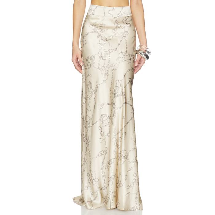 L\u0027agence 【 Ryker Waistband Bias Skirt Women Soft Macadamia Small Heart Chain 】 レディース