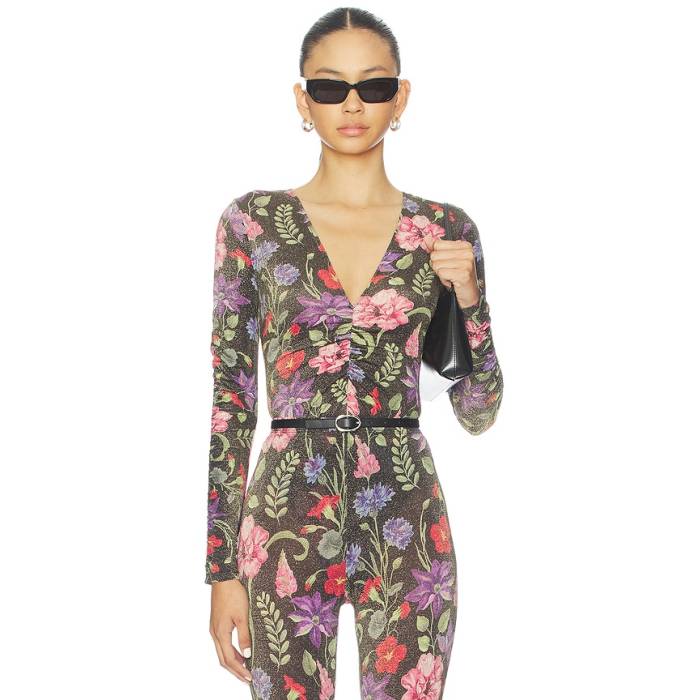 フルールドゥマル Fleur Du Mal 【 Wildfleur Plunge Bodysuit In Color Wildflower Women Wildflower Print 】 上半身背広 レディース