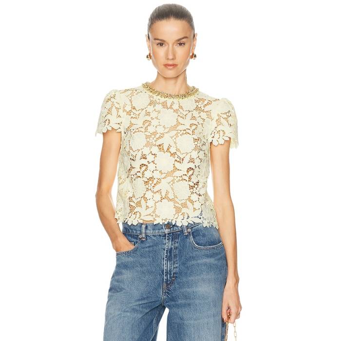 Self-Portrait 【 Yellow Lace Top Women Yellow 】 yellow 黄味がかった・黄色 レディース yellow 黄味がかった・黄色