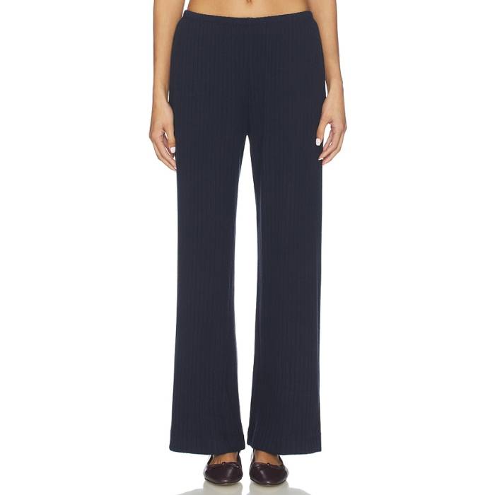 Donni. 【 The Sweater Rib Simple Pant Women Navy 】 調教師 ズボン下 レディース 紺色 米国海軍
