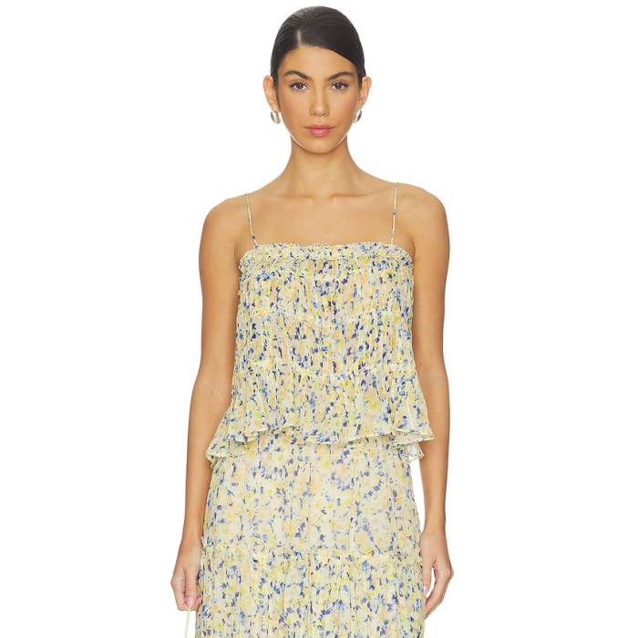 ウラ・ジョンソン Ulla Johnson 【 Florian Silk Tank Top Women Daffodil 】 貯蔵タンクとっ始め レディース